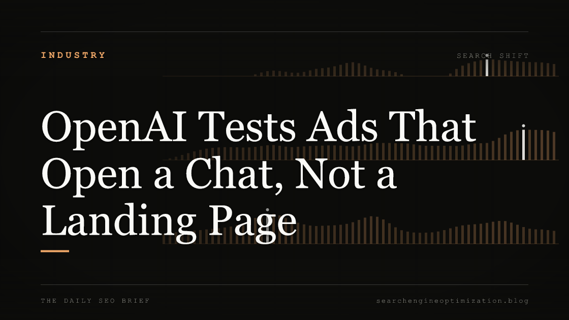 OpenAI Tests Ads That Open a Chat, Not a Landing Page. Featured image for SEO