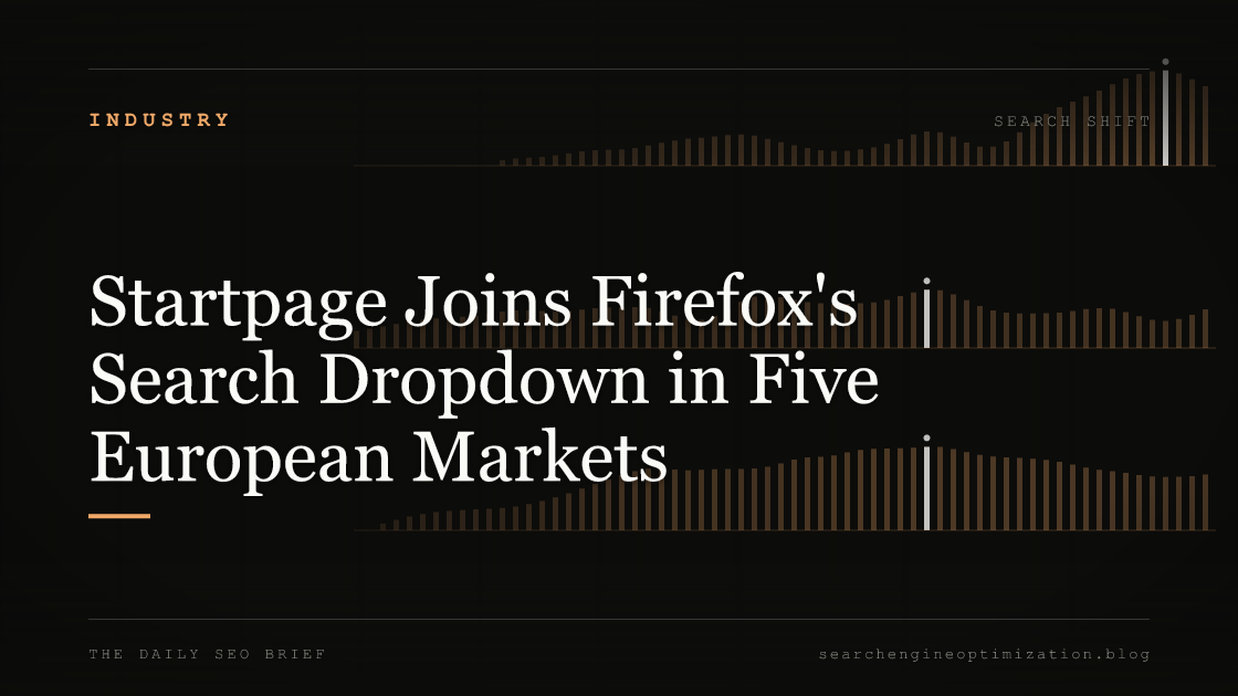 Startpage Joins Firefox's Search Dropdown in Five European Markets. Featured image for SEO